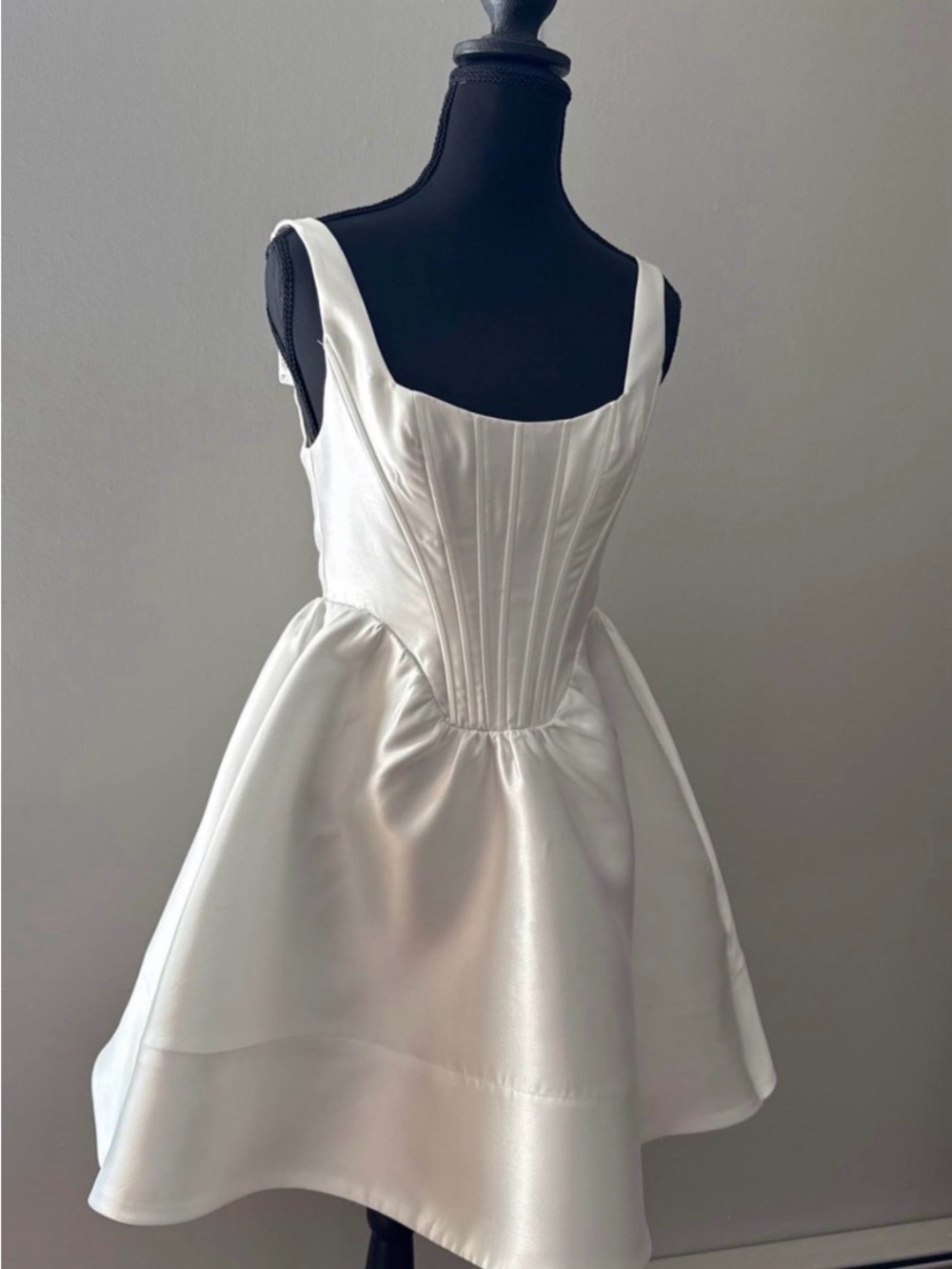 White Corset Fit-and-Flare Mini Dress